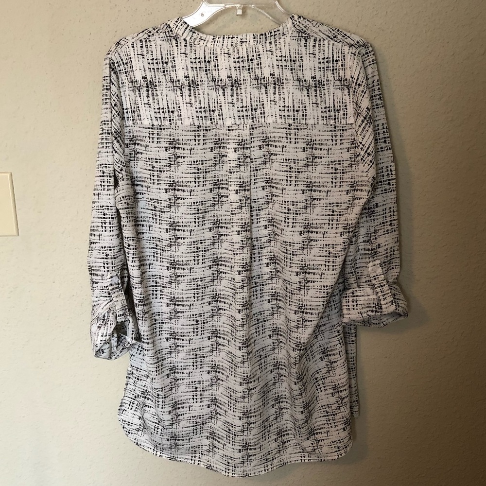 MOON Ivory\Black Print Top/ Tunic - Picture 5 of 6